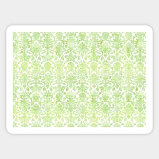 Light Green White Damask Watercolor Pattern Sticker